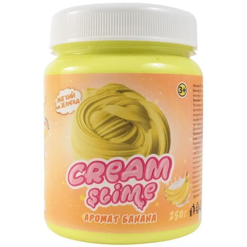 Фабрика игрушек Слайм Cream-Slime, желтый, с ароматом банана, 250г SF02-B