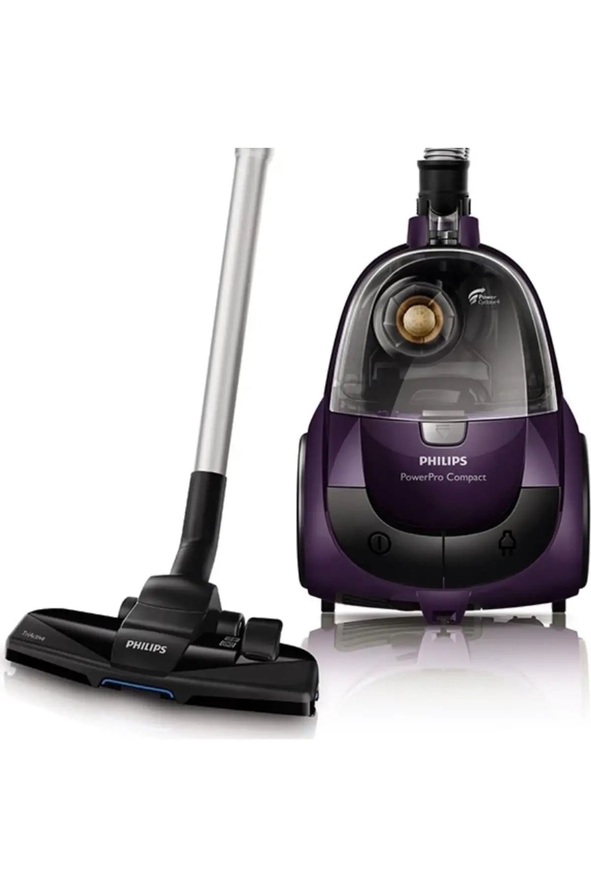 Philips -  Компактный пылесос Powerpro мощностью 750 Вт с превосходной высокой производительностью и эргономичным дизайном без пылесборника с ручкой