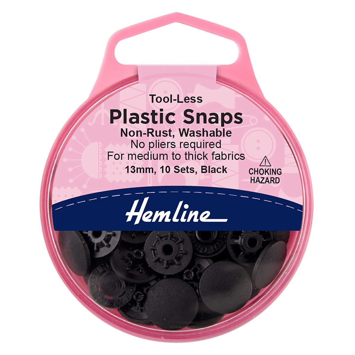 Кнопки пластиковые 13 мм черный Hemline 444.13.BLAC
