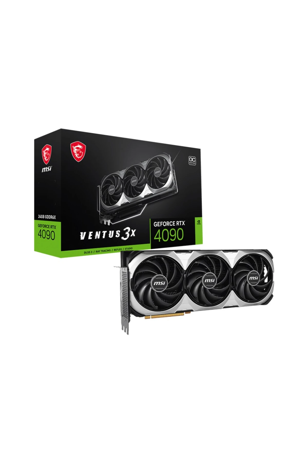 MSI -  Видеокарта GeForce RTX 4090 VENTUS 3X E 24G OC 24GB GDDR6X 384Bit DX12 DLSS 3 Gaming (Player)