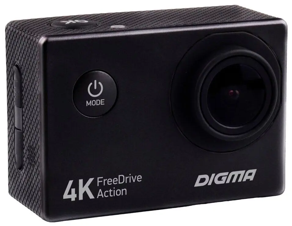 Видеорегистратор Digma FreeDrive Action 4K, черный, 8Mpix, 2160x3840, 2160p, 140гр.,