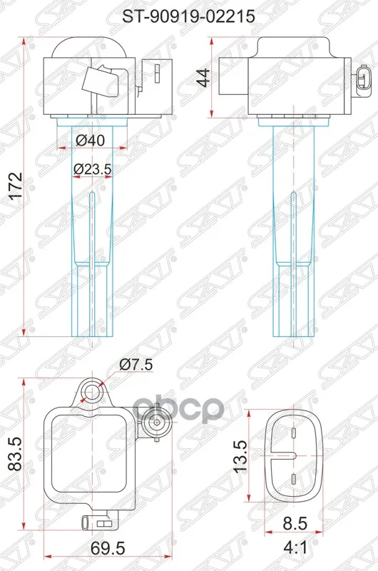 Катушка Зажигания Toyota 1mz-Fe/2mz-Fe Mcv2# 96-01/1mz-Fe Mcx10 96- (3) Sat арт. ST-90919-02215