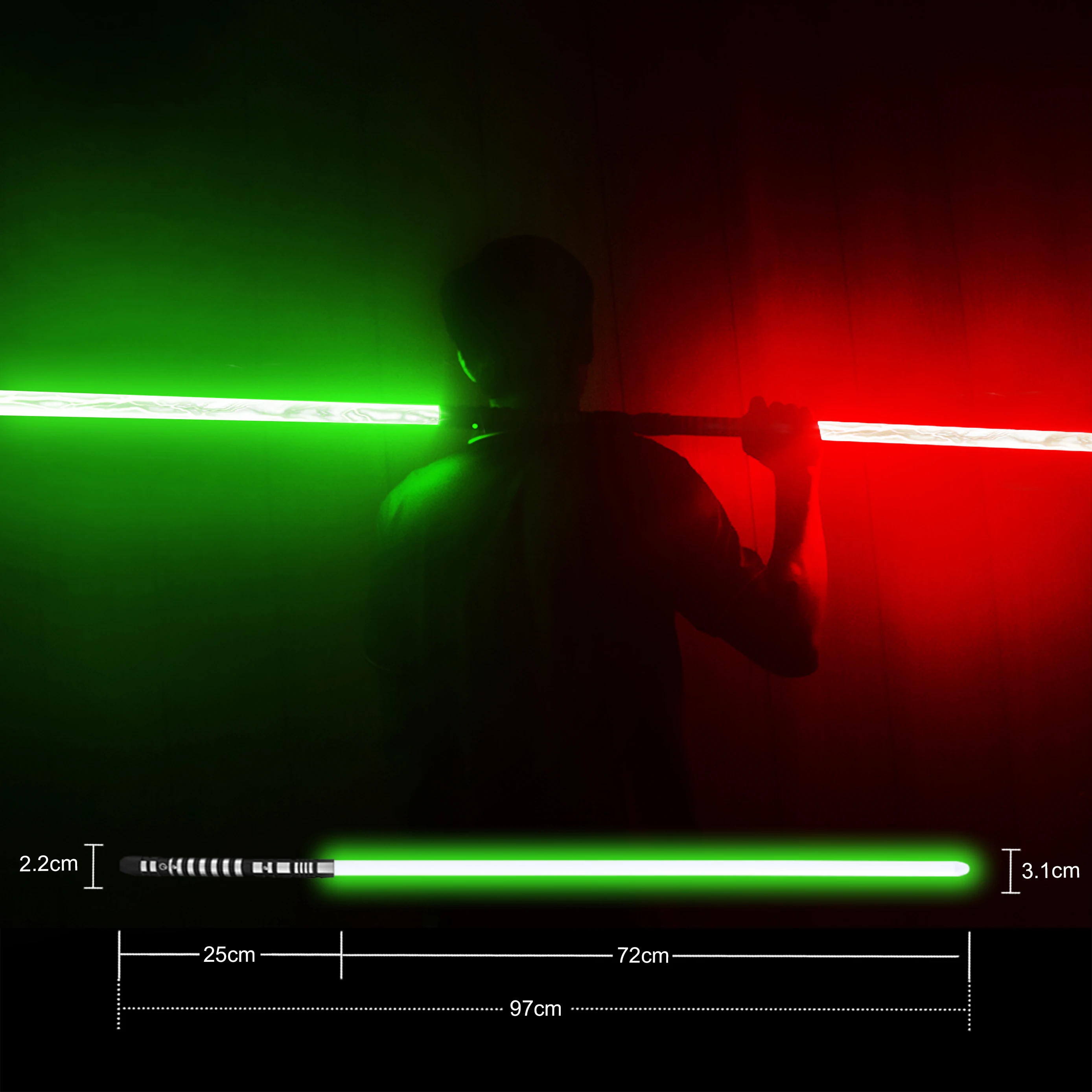 Фото PHS Lightsaber Ghost Премиум Усовершенствованный армейский нож Черная серия Монохромное издание Сверхмощный металлический световой меч Игрушка для косплея №5