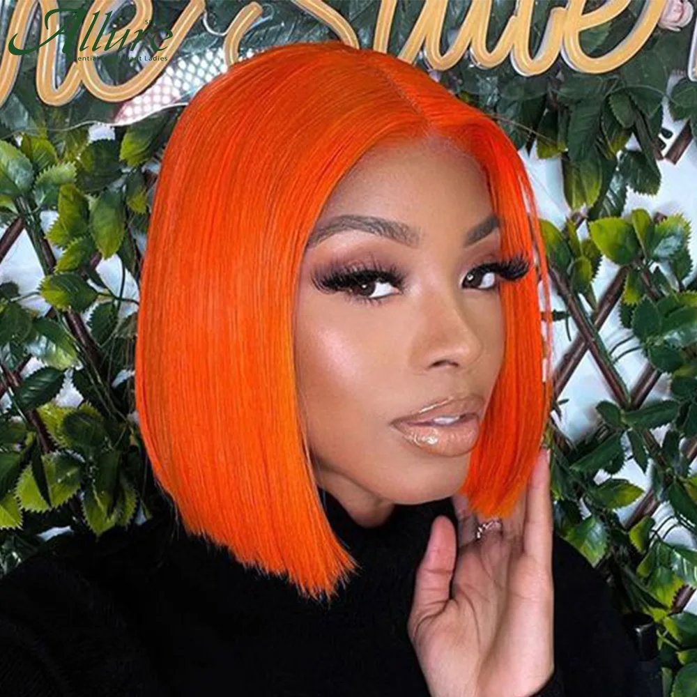 Парик на сетке из натуральных волос Orange Bob, женские прямые парики на сетке T-Part, парик на сетке спереди 99J, блестящие коричневые бразильские парики на сетке Боб, привлекательные