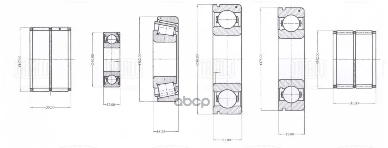 Ремкомплект Кпп (5 Ступ.) (Конич. Подшип., Только Подшип.) Газ С 2003 Г. Trialli арт. CT 757