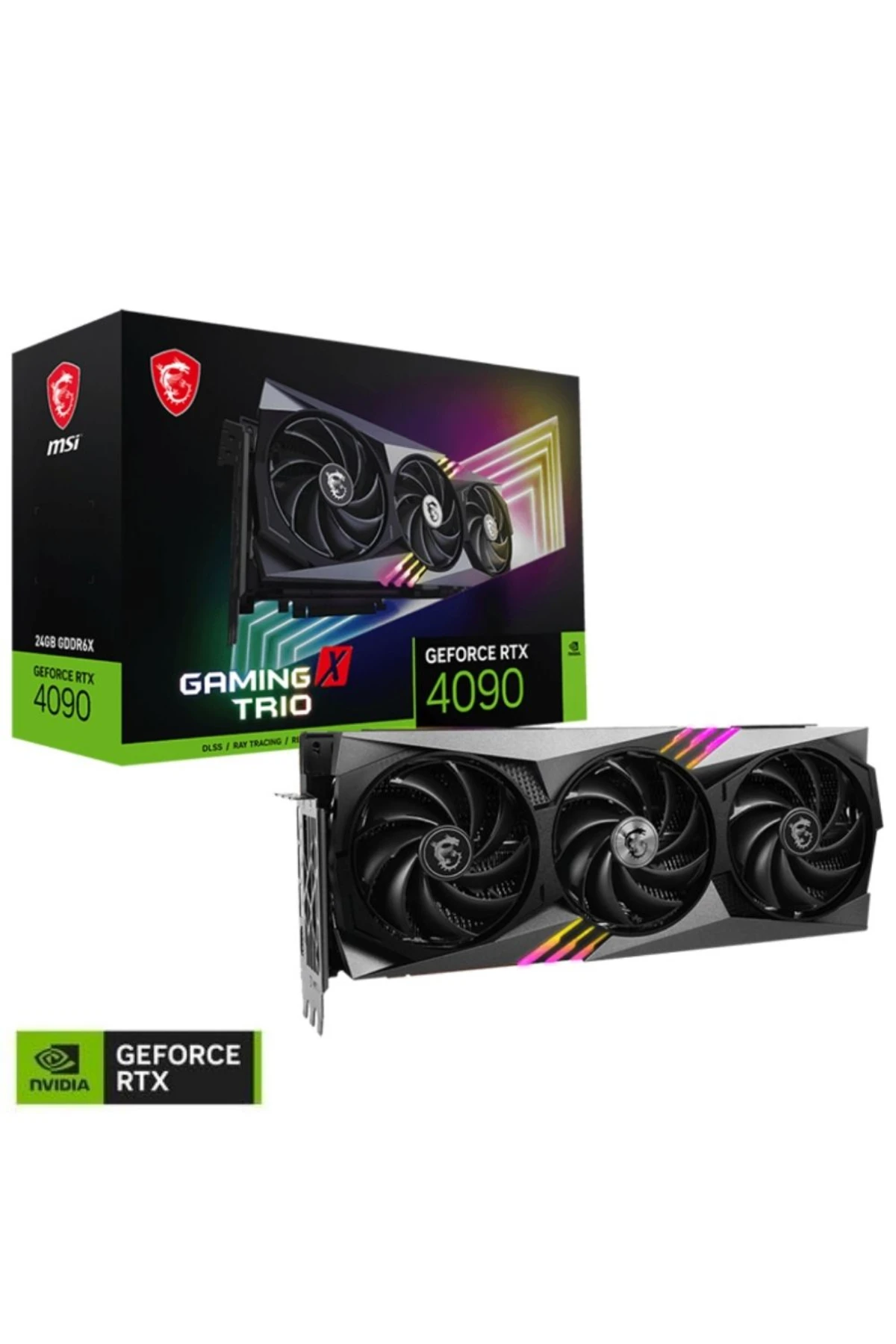 MSI -  Видеокарта Geforce Rtx 4090 Gaming X Trio 24g 24gb Gddr6x 384bit Dx12 Dlss 3 Gaming (плеер)
