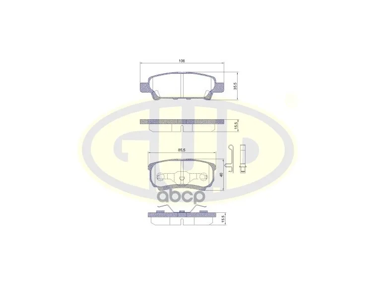 Колодки Зад Cit C-Crosser 2.4/2.2hdi 07-/Mit Lancer/Outlander 2.0mpi/2.4i 03- Eco-Line G.U.D арт. GBP880159