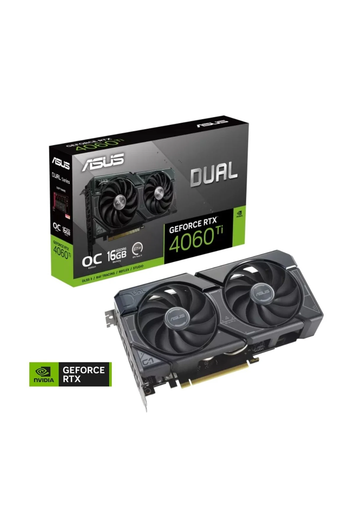 ASUS -  Dual GeForce RTX 4060 Ti OC DUAL-RTX4060TI-O16G 16GB GDDR6 128Bit DX12 DLSS 3 Gaming (плеер) E