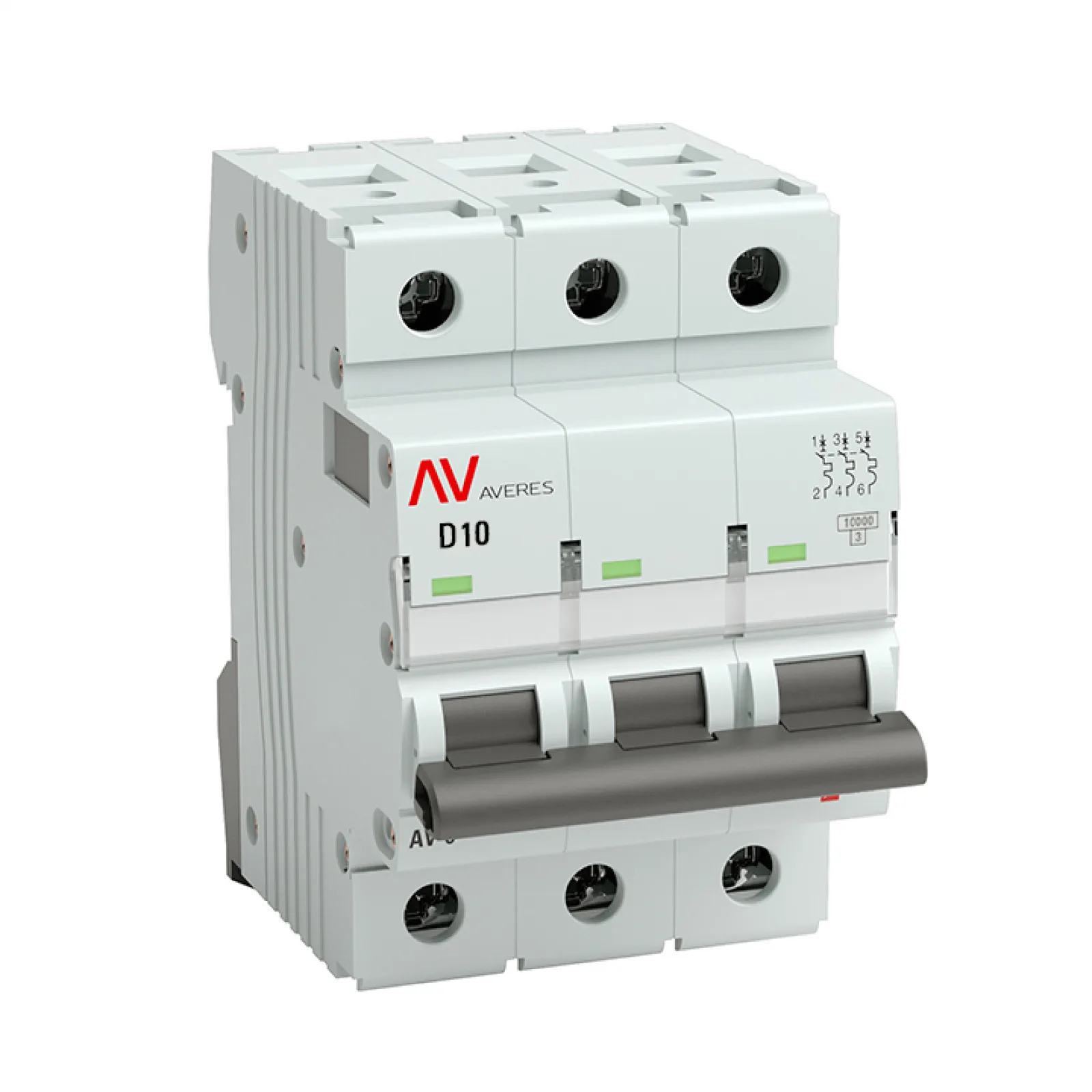 Выключатель автоматический AV-10 3P 10A (D) 10kA EKF AVERES - 1 шт