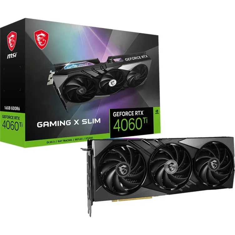 MSI VGA GEFORCE RTX 4060 TI GAMING X SLIM 16G RTX4060TI 16GB GDDR6 128B DX12 PCIE 4.0 X16 (3XDP 1XHDMI)