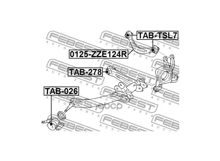 Тяга Задняя Поперечная Toyota Wish Ane1#Zne1# 2003-2009 Febest арт. 0125-ZZE124R (art.: 3920bc2098a4b) - 3920bc2098a4b