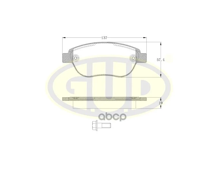 Колодки Тормозные Передние Pgt 307. Cit Xsara 1.6-2.0/Hdi 00- G.U.D арт. GBP084100