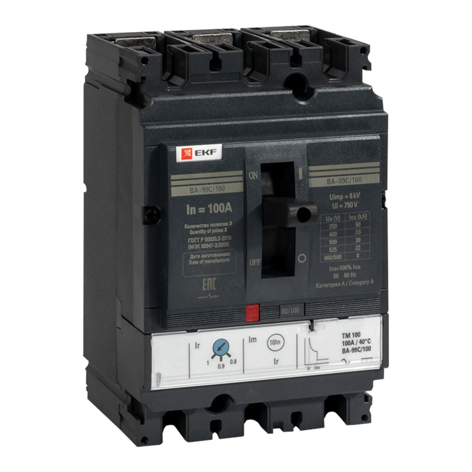 Выключатель автоматический ВА-99C (Compact NS) 100-100А 3P 36кА EKF PROxima - 1 шт