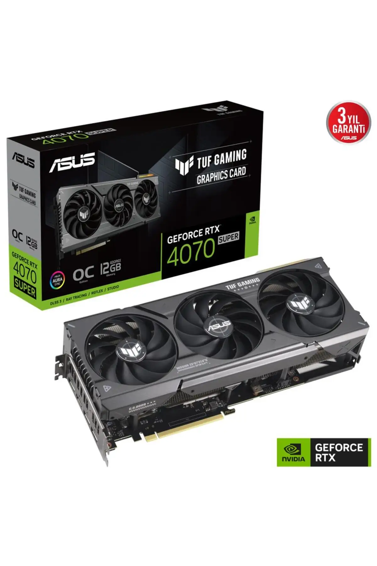 ASUS -  TUF Gaming GeForce RTX 4070 Super 12GB GDDR6X OC Edition 192-разрядная видеокарта DLSS 3