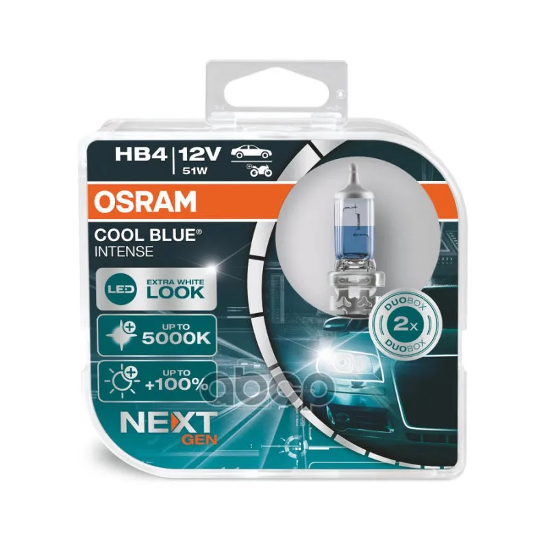 Лампа Hb4 51w 12v Cool Blue Intense (Next Generation) 5000k, Двойная Коробка P22d 5x2 Trqr2b Osram арт. 9006CBN-HCB