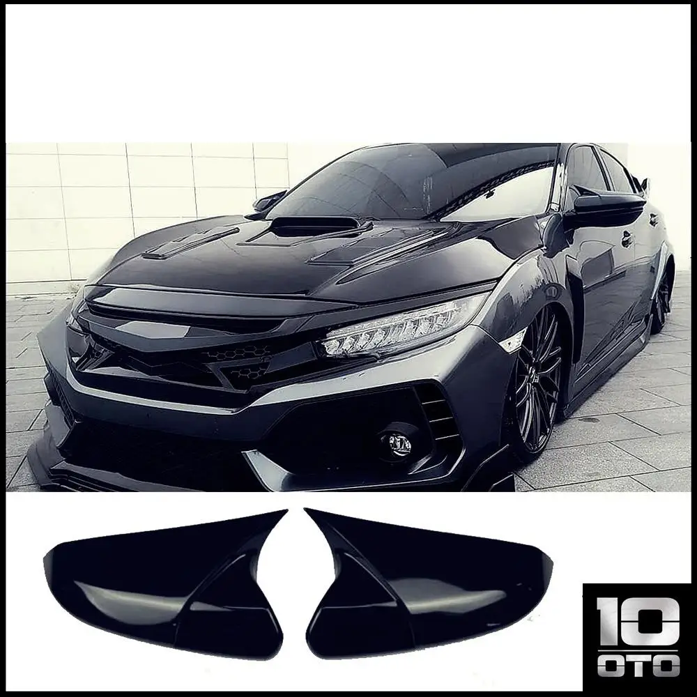 Айна капак Honda Civic için FC5 2016 2017 2018 2019 2020 аксесуар парлак сия яраса БЭТМЕН дурумда араба калкани