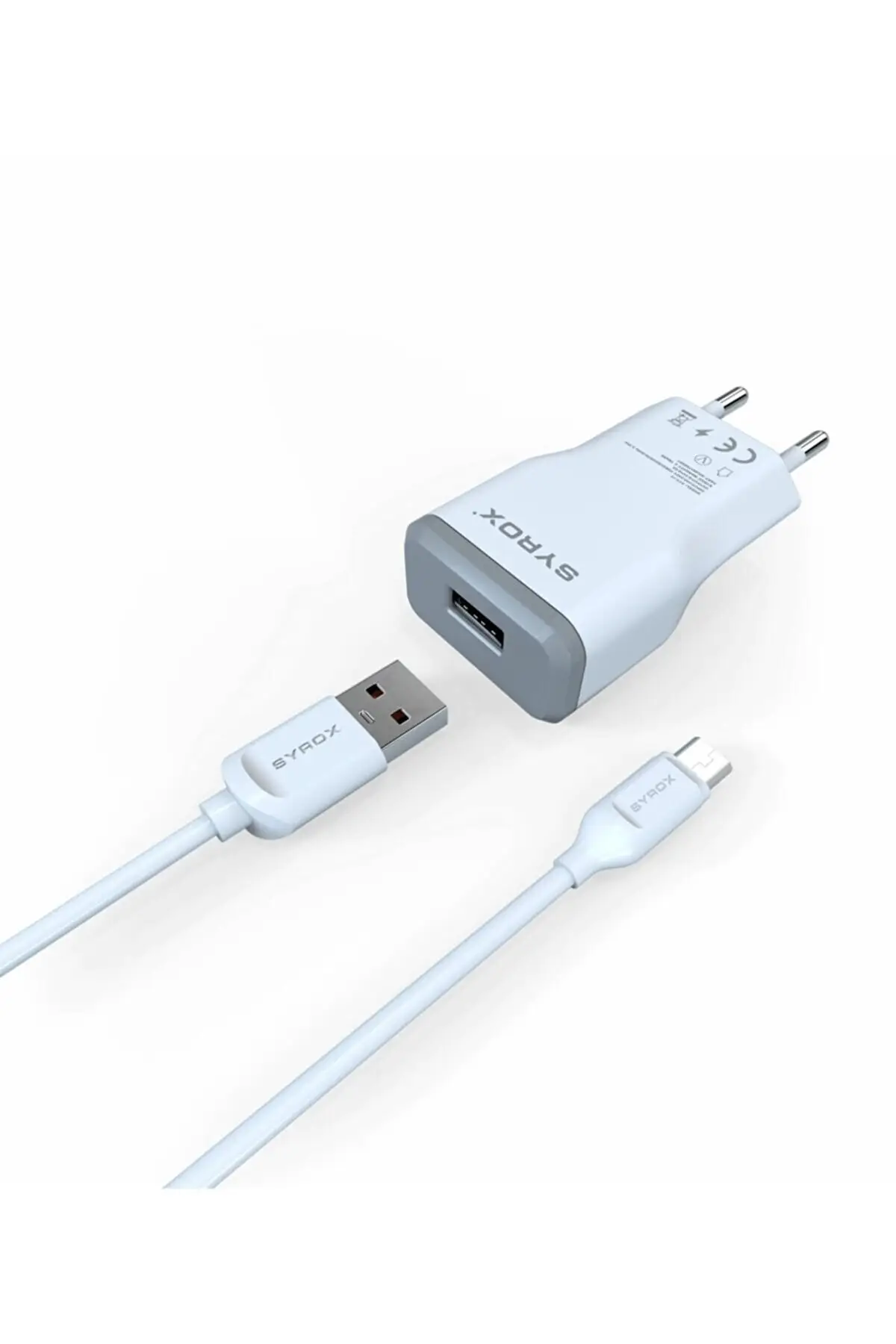 Syrox -  Eu-39-зарядное устройство prestigio Multiphone 5455 Duo на 2,0 ампера с входом Micro Usb+кабельная зарядка - J15