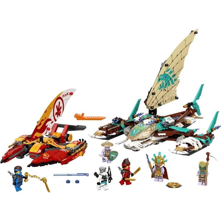 Фото LEGO Набор для морской битвы на катамаране® NINJAGO® 71748; Игровой набор ниндзя с игрушками для катамарана (780 штук) №2