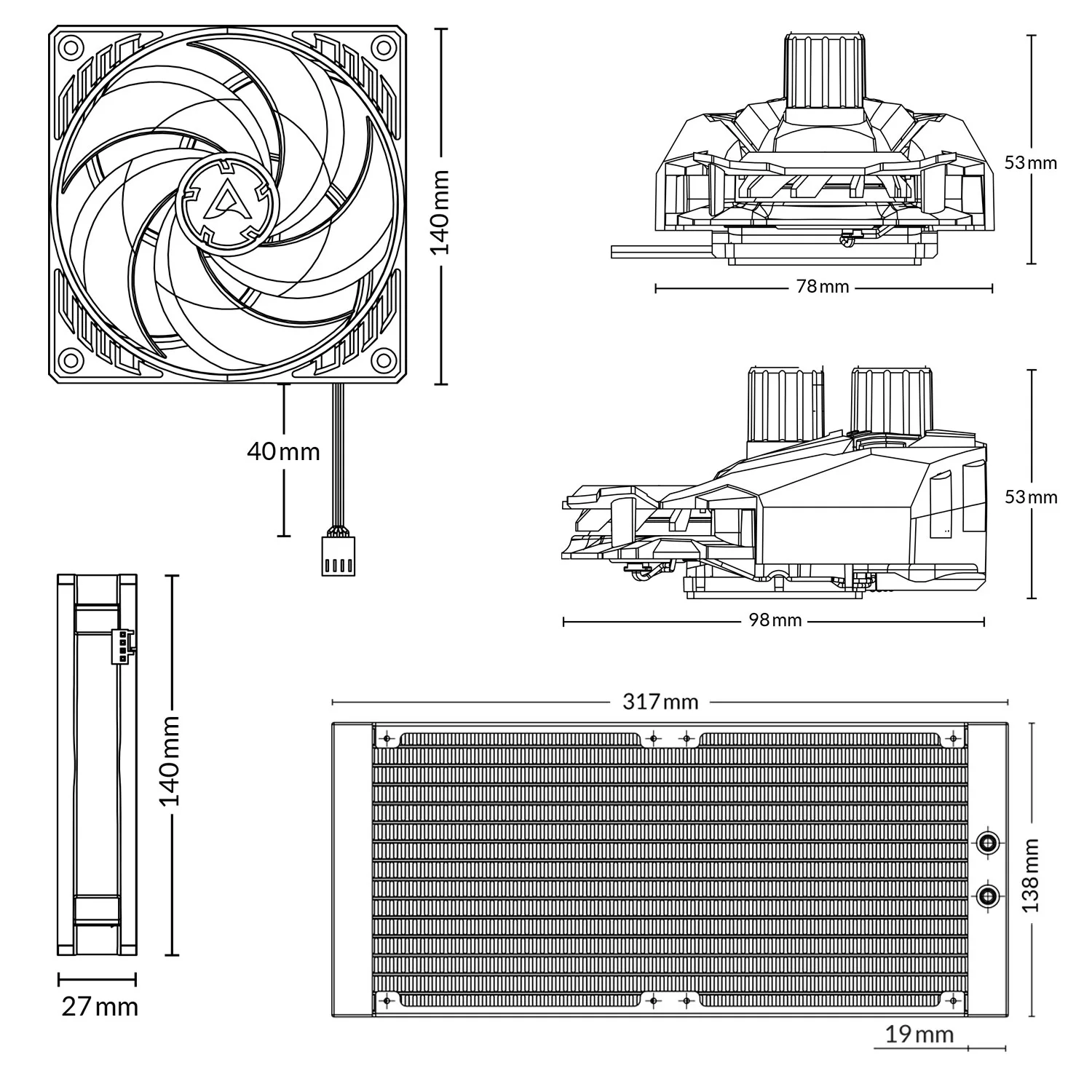 Фото Система жидкостного охлаждения Arctic Liquid Freezer II 280 / ACFRE00066В №5