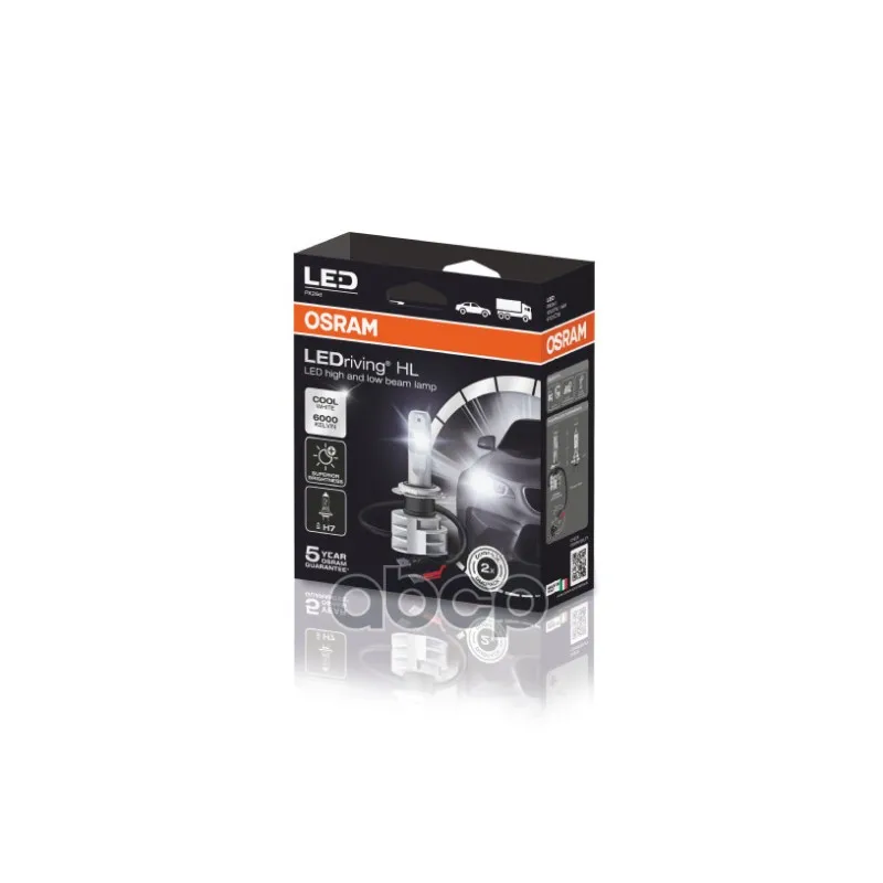 Лампа Светодиодная H7 12v/24v 14w Ledriving  К-Кт 2шт Osram арт. 67210CW