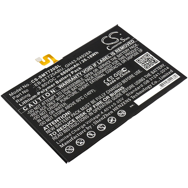 Запасная аккумуляторная батарея для Samsung Φ, Tab S6 Lite, Φ 3,85 V/mA