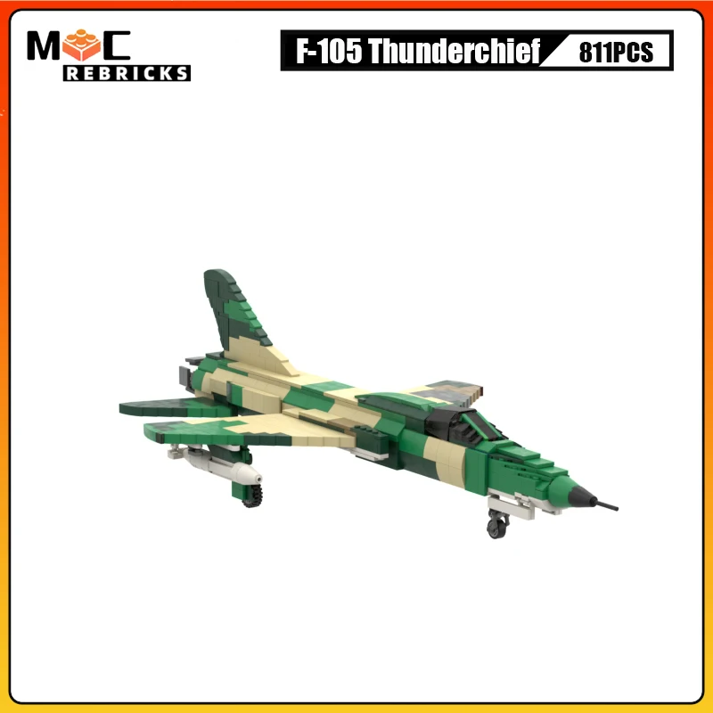 WW II US Republic F-105 Thunderchief Сверхзвуковой истребитель-бомбер MOC Военное оружие Строительный блок Самолет Кирпичи Игрушки для детей (art.: 3920cbc1a671d) - 3920cbc1a671d