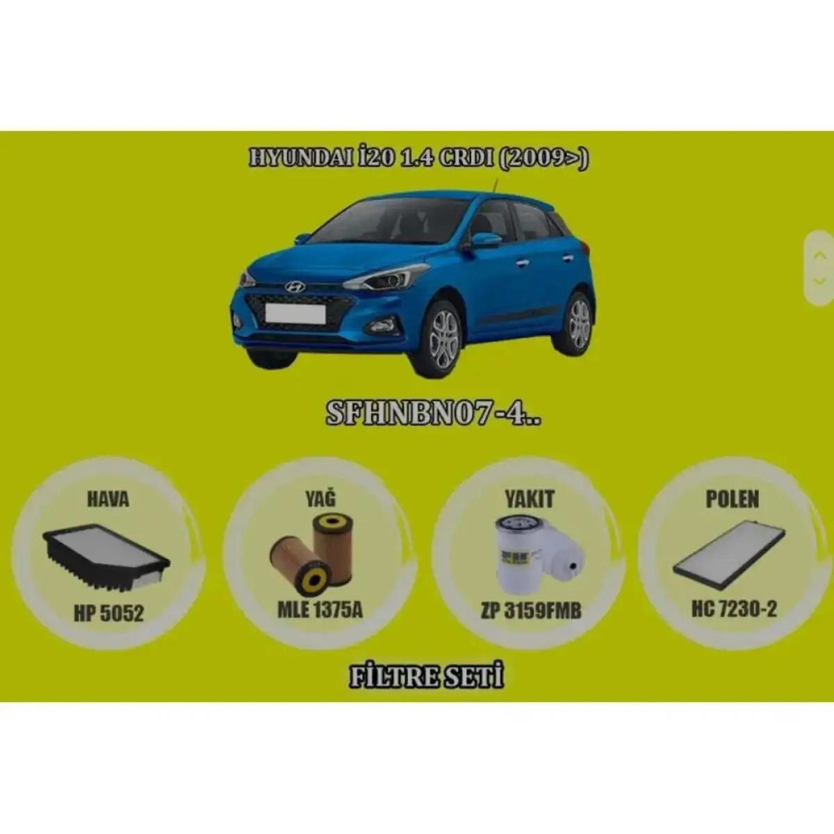 Комплект фильтров VolMarkt Hyundai i20 2009 г.в.