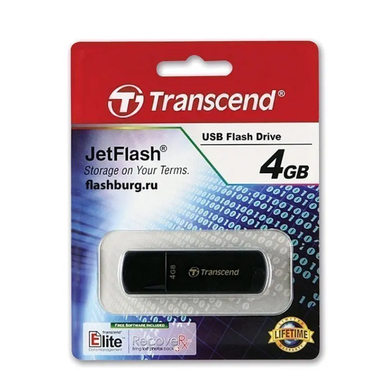 Фото Флэш-диск 4 GB, TRANSCEND Jet Flash 350, USB 2.0, черный, TS4GJF350 №2
