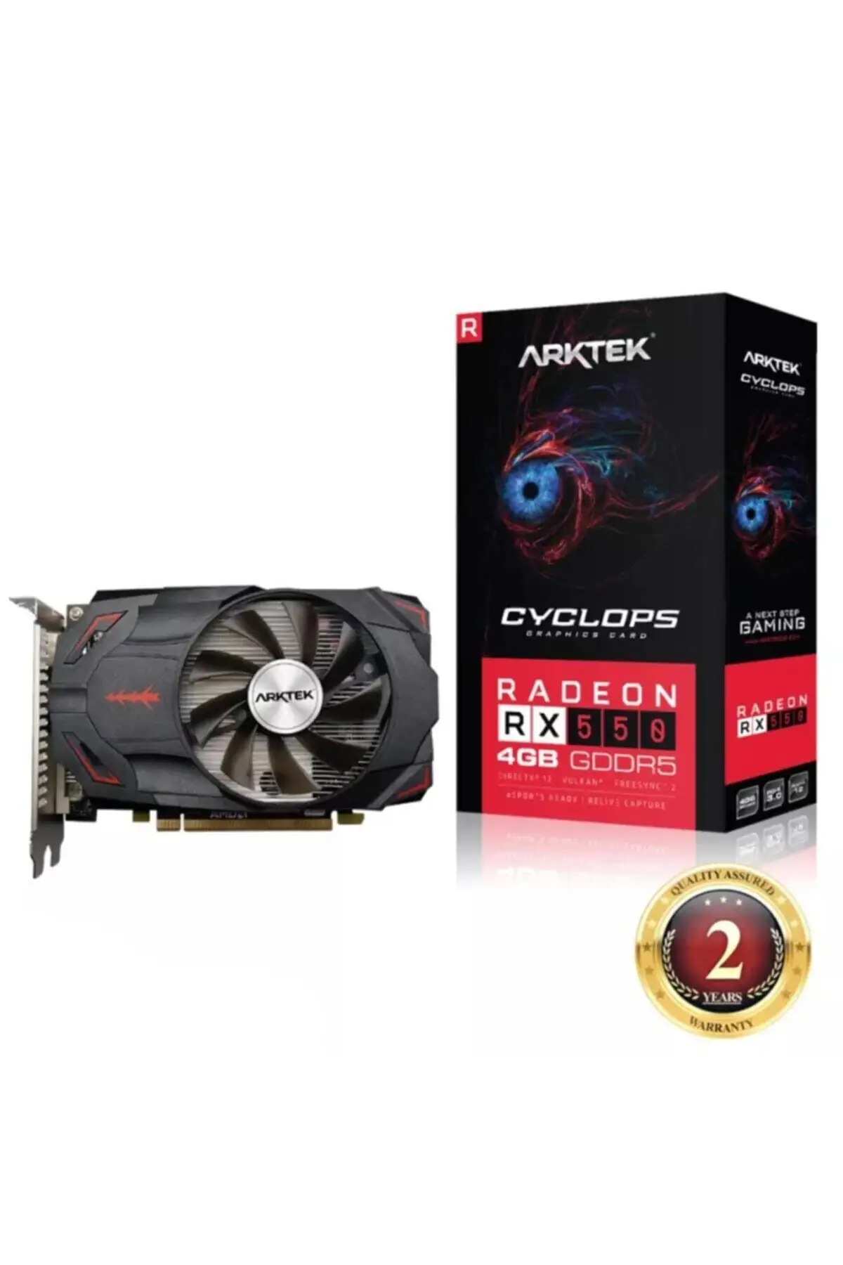 Компьютерная видеокарта Rx550 4Gb Gddr5 128Bit (VGA-DVI-Hdmi) Видеокарта с одним вентилятором