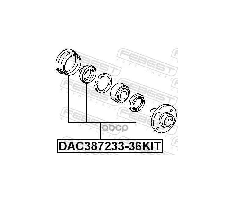 Dac38723336kit Febest Подшипник Ступичный Передний Ремкомплект 38x72x33x36 Febest арт. DAC38723336KIT (art.: 3920bc1df3e2e) - 3920bc1df3e2e