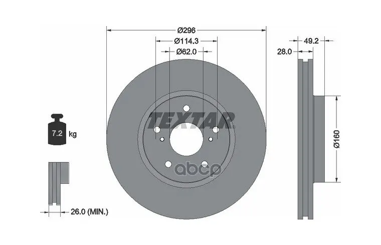 Диск Тормозной Lexus Is220d, Is250 11/05 С Покрытием Pro Textar арт. 92174303