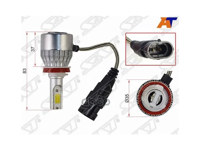 Комплект Светодиодных Ламп Led H8/H11 36w/3800lm Sat арт. ST-H11-LED