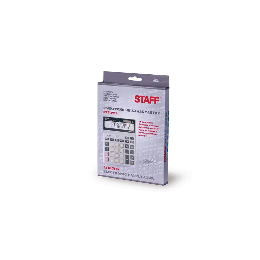 STAFF Калькулятор настольный STF-1712, 12 разрядный с двойным питанием 250121 (art.: 3920b4c73eb7c) - 3920b4c73eb7c