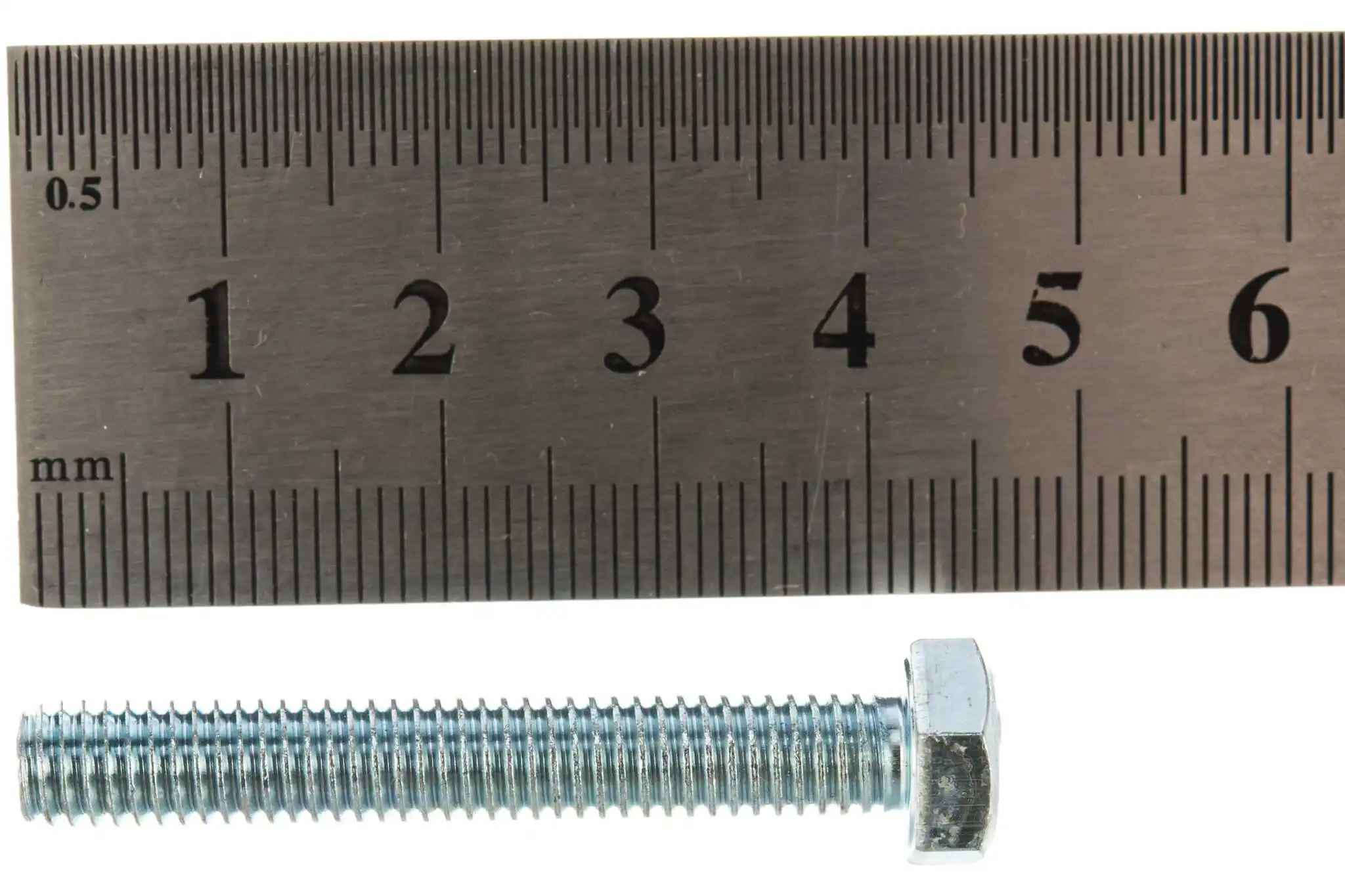 Фото Болт DIN 933 с шестигранной головкой, оцинкованный М6х40, 50шт - коробка Tech-Krep 105204 №3