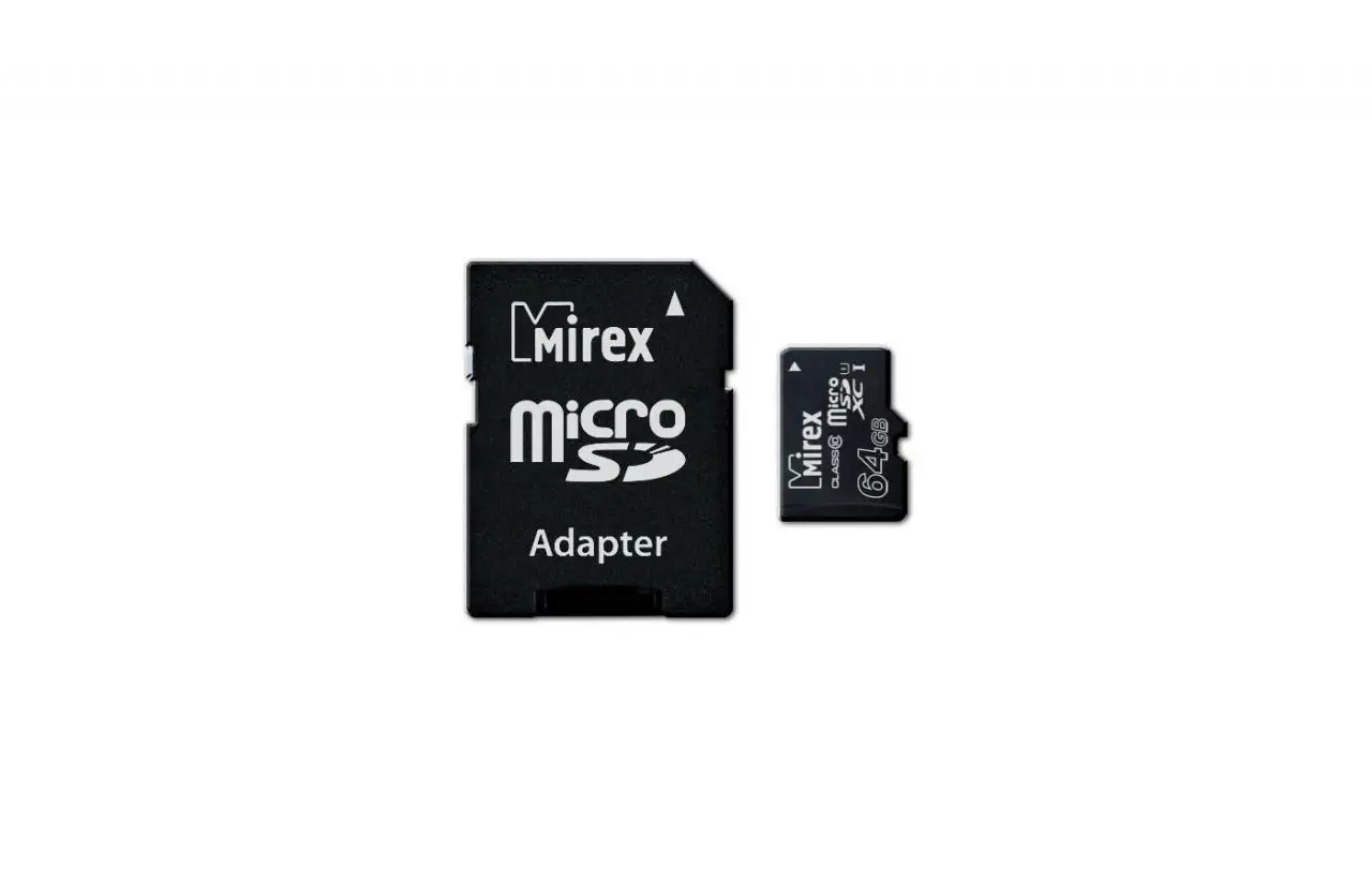 Карта памяти с адаптером MIREX micro SD UHS-1 10кл 16/32/64/128гб