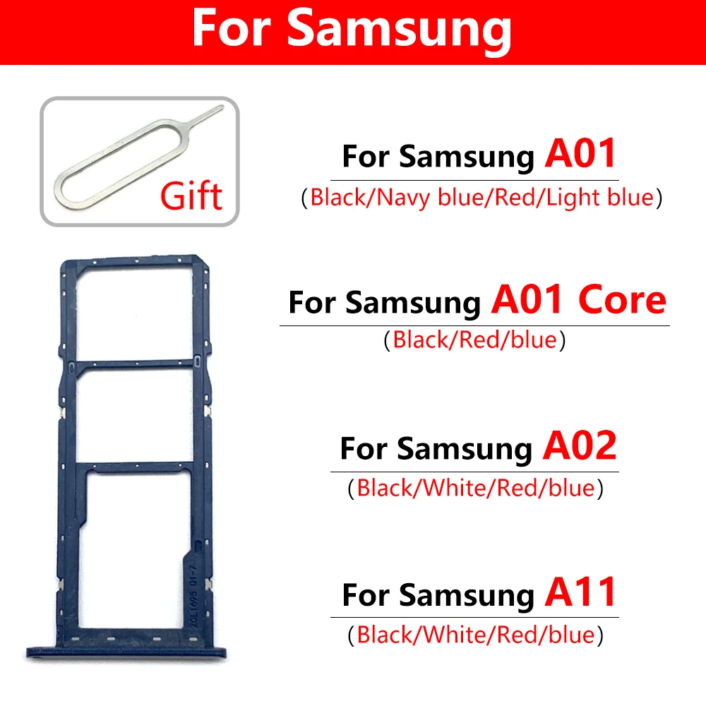 Фото 10 шт. держатель слота для двойного лотка для SIM-карты для Samsung A01 Core A02 A11 Plus, разъем для чтения Nano Micro SD, запасные части №4
