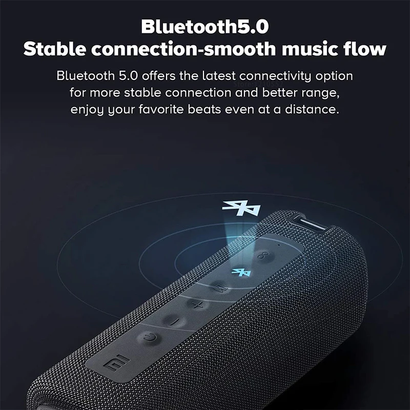 Фото Портативная Bluetooth-Колонка Xiaomi глобальная версия, 16 Вт, Bluetooth 5,0, водонепроницаемость IPX7, высокое качество, настоящая Беспроводная стереоколонка №2