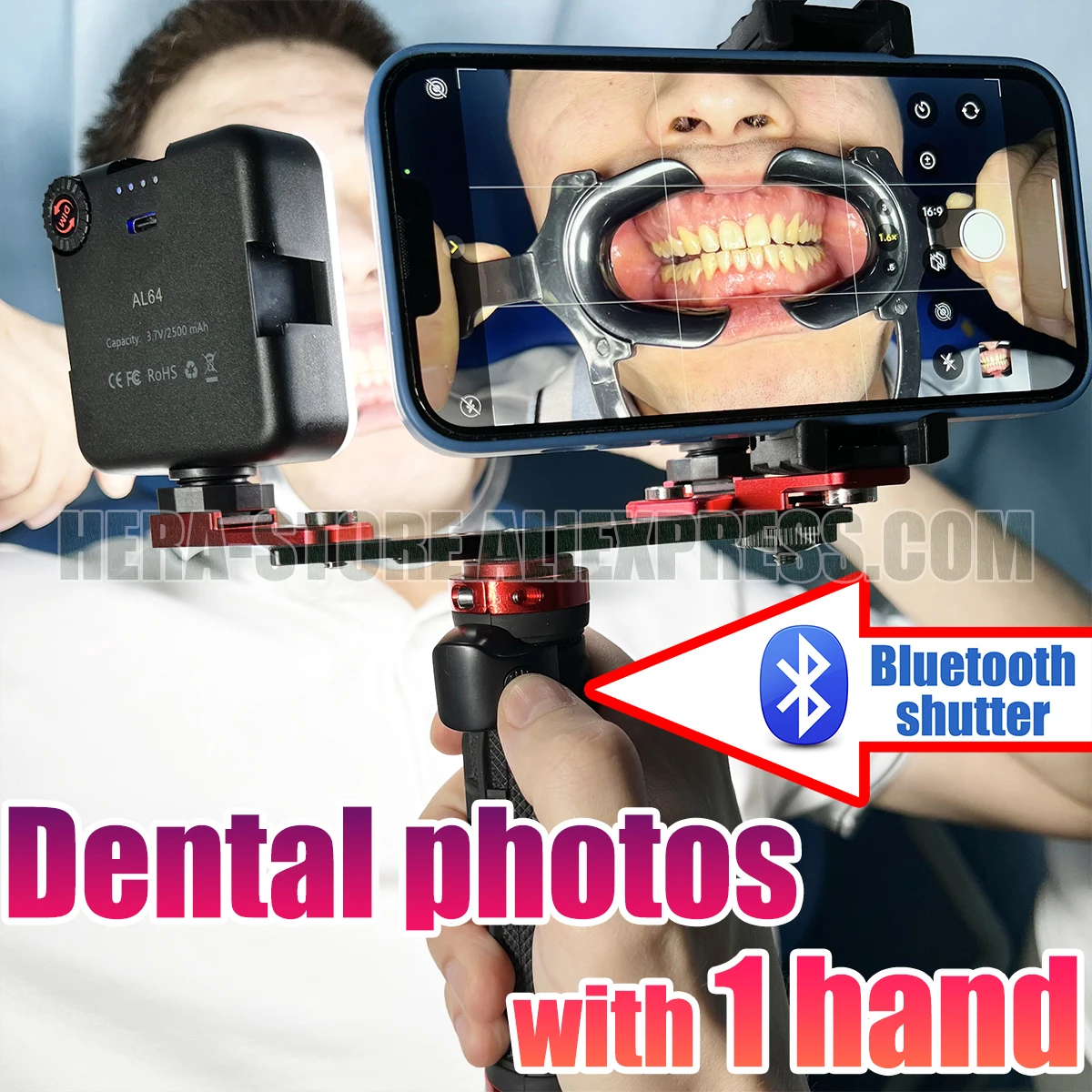 Комплект для стоматологической фотографии Bluetooth. Стоматологический светодиодный светильник для заполнения полости рта для фото и видео. Фотография без отражения и макрозубов