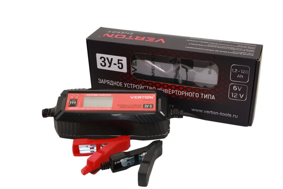 Фото Зарядное устройство VERTON Energy ЗУ-5 60Вт 6/12В 1,2-120Ah LCD №5