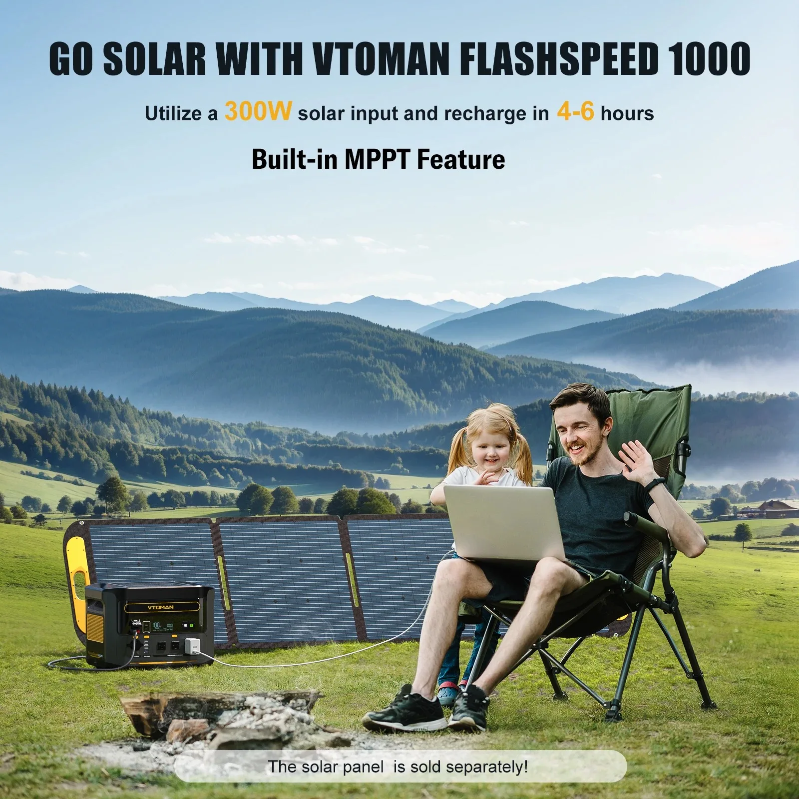 Фото Портативная электростанция VTOMAN FlashSpeed 1000, 2000 Вт, Вт-ч, аккумулятор LiFeP04 для наружного кемпинга, палатки, путешествий №5