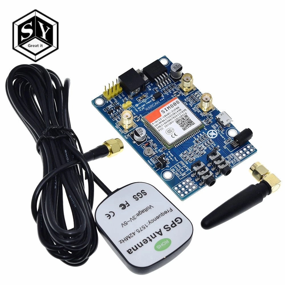 Макетная плата SIM808 вместо модуля SIM908 GSM GPRS GPS, плата IPX SMA с GPS антенной, доступна для Raspberry Pi для arduino