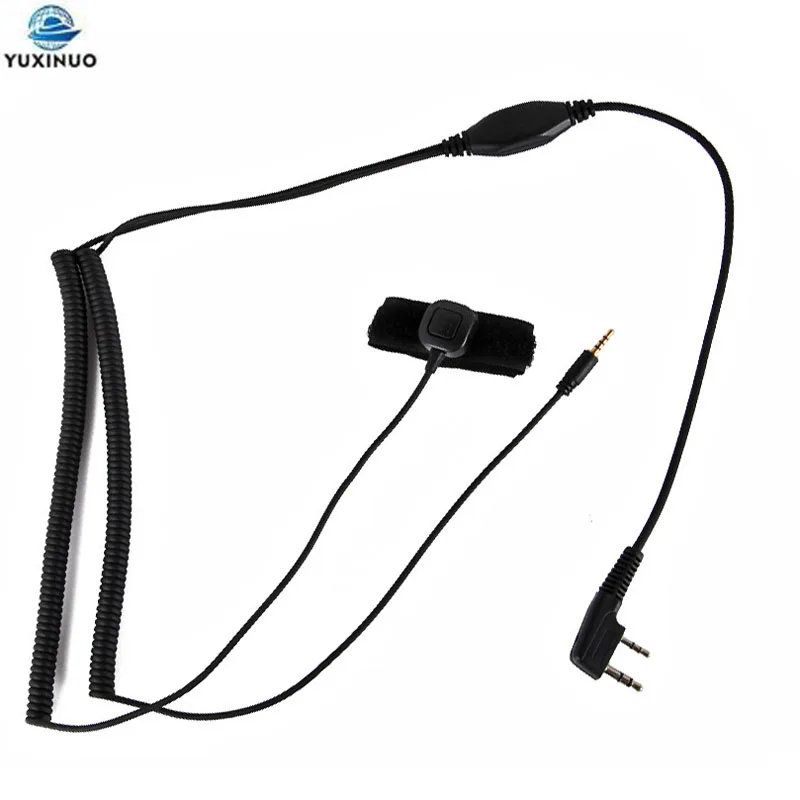 2-контактный шлем V3 V6 V8 Bluetooth PTT Mic гарнитура Разделение кабеля для Kenwood Baofeng