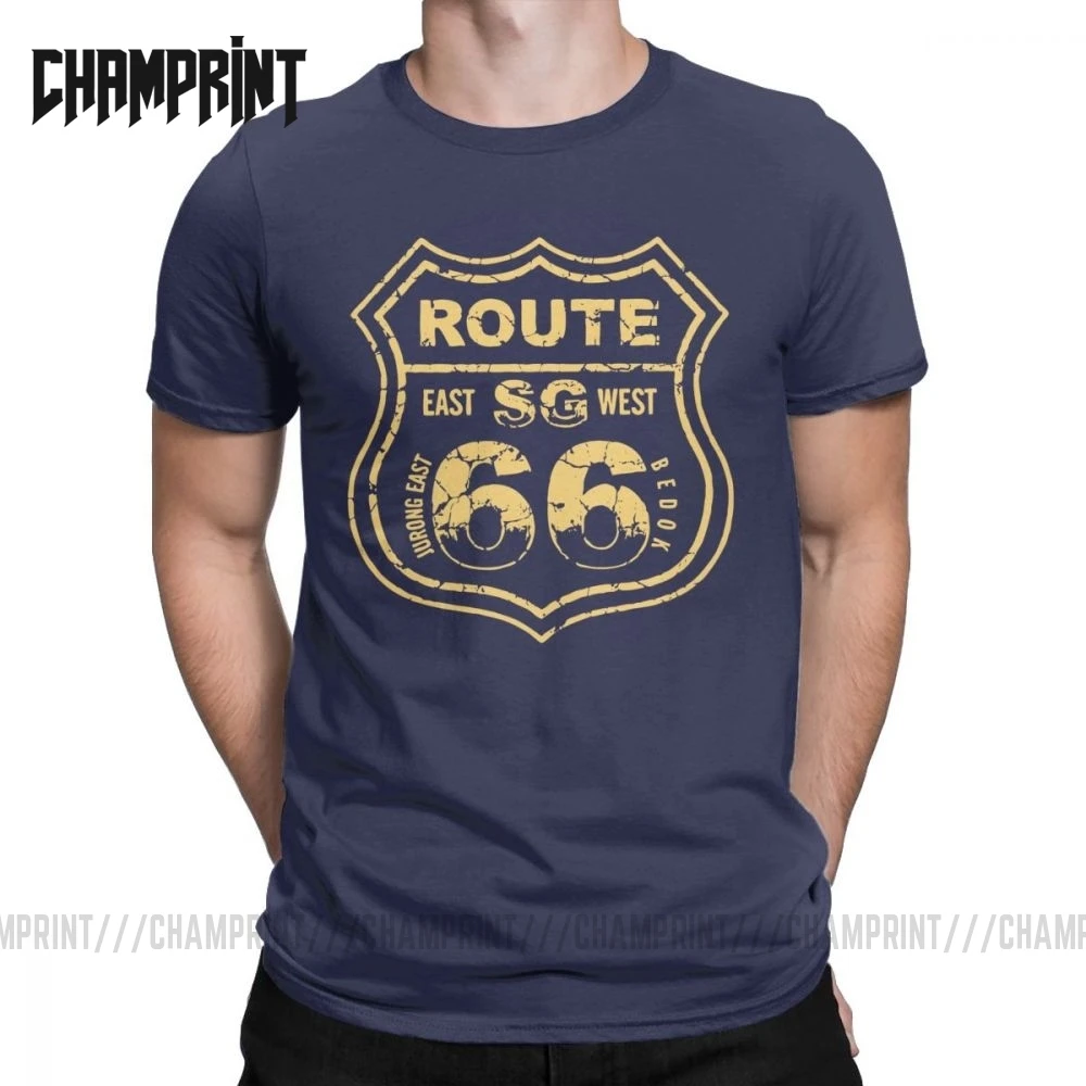Винтажные мужские футболки Route 66 Highway Mother Road SG P142C, мотоциклетная Байкерская одежда из 100% хлопка для поездок в США