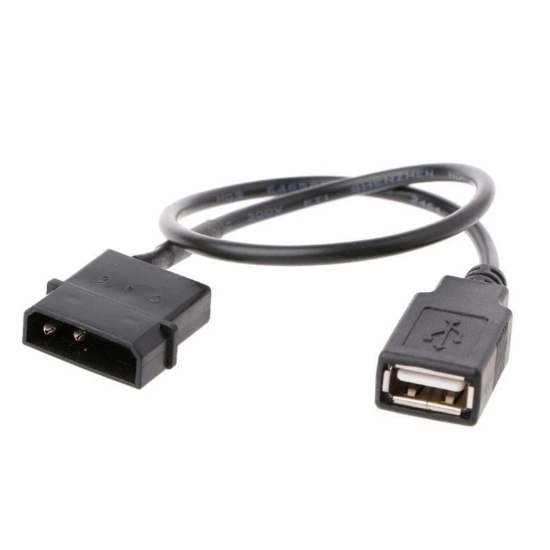 Новый 30 см поликарбонатный внутренний 5 в 2-контактный IDE Molex к USB 2.0 тип A гнездовой кабель адаптера питания