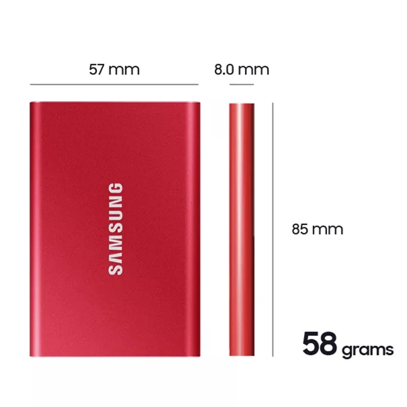 Фото 100% оригинальный портативный твердотельный накопитель Samsung T7 Type-C USB 3.2 Gen2 2 ТБ 1 ТБ, внешние твердотельные накопители 4 ТБ, совместимые с мини-ноутбуком №2