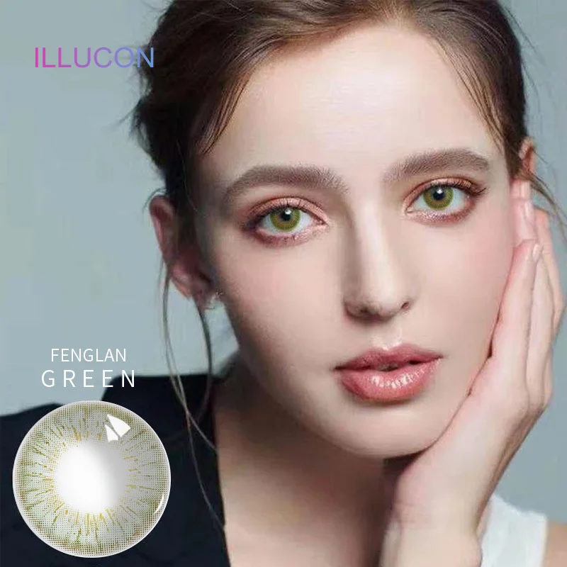 Фото Контактные линзы ILLUCON 2 шт./пара для глаз, цвет ed Cosmetic, мягкие контактные линзы серии Impatiens №4