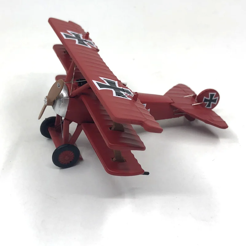 Литье под давлением в масштабе 1:72, немецкий трисамолет Первой мировой войны Fokker Dr-1, красный сплав, модель истребителя, коллекционные сувенирные украшения