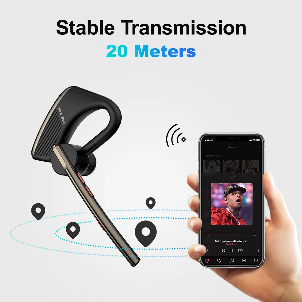 Фото Новая беспроводная Bluetooth 5,2 гарнитура Bee M50, бесшумный двойной микрофон, CVC8.0, наушники с шумоподавлением, наушники громкой связи, наушники №5