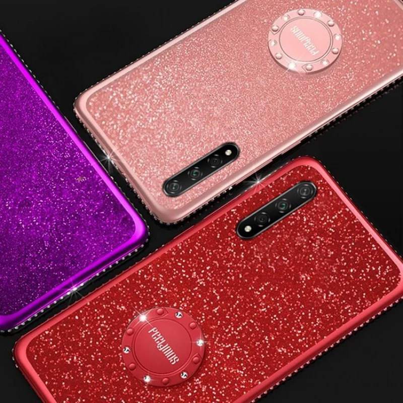 Мягкий чехол силиконовый чехол Aksen Berlian I mi tasi + кольцевой держатель для red mi 9t  mi 9t 4g (art.: 3920ba1b2a193) - 3920ba1b2a193