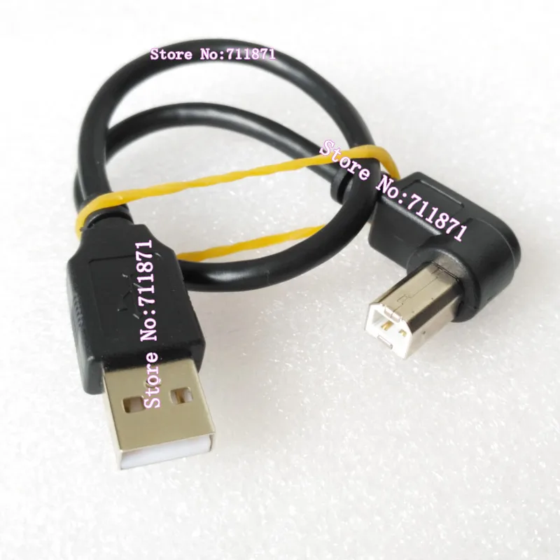 Короткий 30 см 90 градусов правый угол изгиб левый A папа B папа USB2.0 кабель для принтера линия USB 2,0 A папа B Мужской кабель для принтера